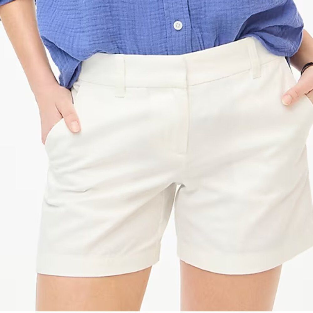 J. Crew Factory 5" classic chino short in White NWT